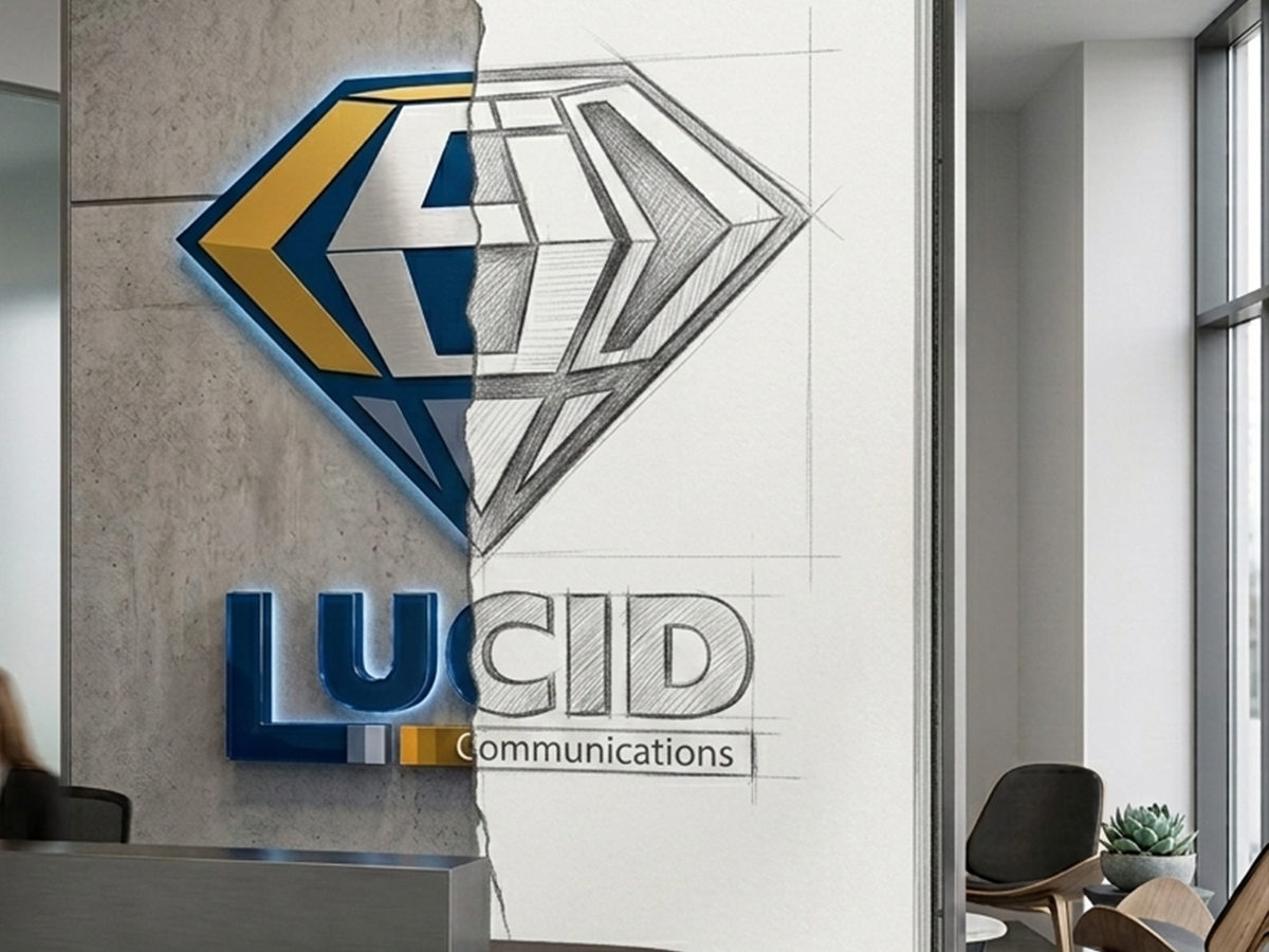 Lucid Communications brand identity